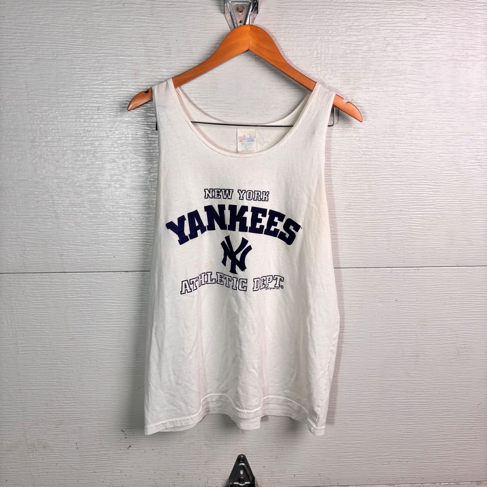 Vintage 2001 New York Yankees Majestic Tank Top XL Athletic Dept MLB Y2K